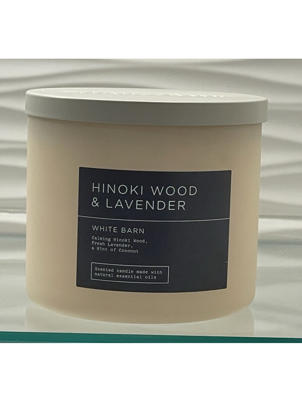 White Barn Hinoki Wood & Lavender 3‑Wick Candle 14.5 oz Bath & Body Works New